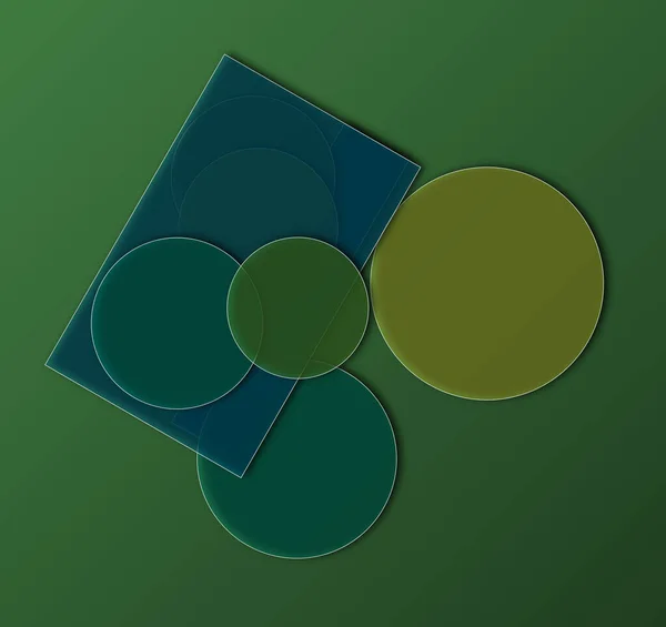 Una Ilustración Formas Geométricas Abstractas Fondo Verde — Foto de Stock