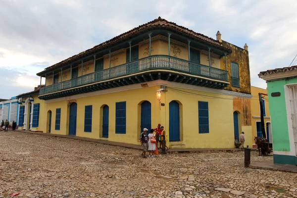 Vue Une Partie Vieille Ville Coloniale Des Rues Pavées Trinidad — Photo