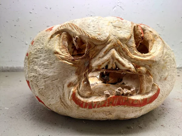 Closeup Shot Decayed Pumpkin Head Halloween — Stock Photo, Image