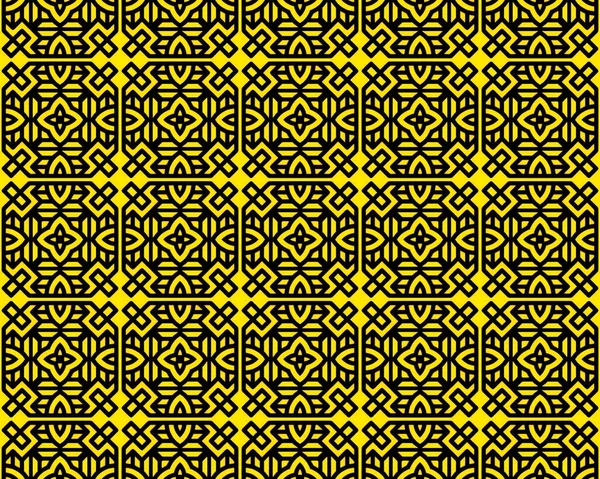 Amarelo Preto Ilustração Padrão Telha Sem Costura Uma Cor Amarela — Fotografia de Stock