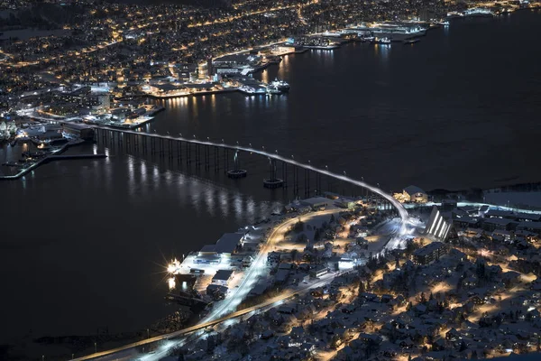 Widok Powietrza Piękne Miasto Tromsdalen Norwegia — Zdjęcie stockowe