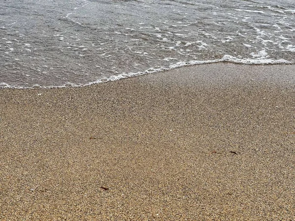 Sea Water Touching Empty Sandy Beach — Foto de Stock