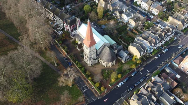 Aerial Shot Cathedral Town — Stock Photo, Image
