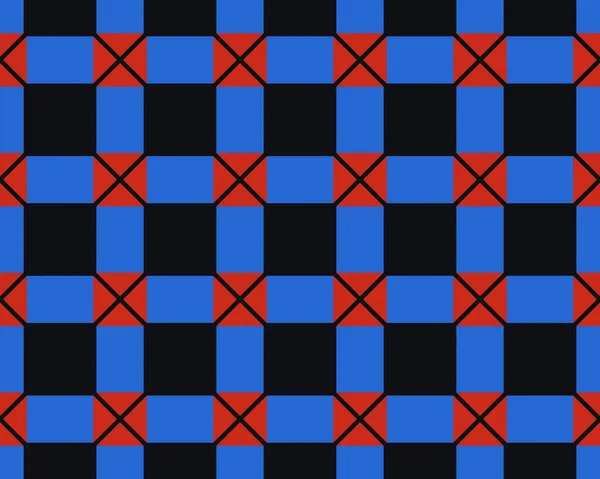 シームレスな赤と青の正方形のタイルのパターンのイラスト — ストック写真