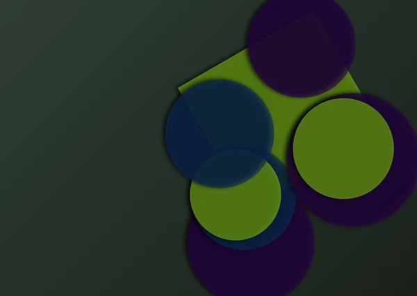 Een Illustratie Van Kleurrijke Geometrische Vormen Een Grijze Achtergrond — Stockfoto