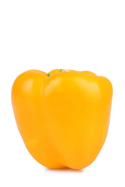 Vertikal Bild Gul Bell Pepper Isolerad Vit Bakgrund — Stockfoto