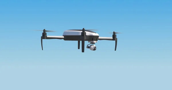 Close Shot Drone Flying Blue Sky Bright Sunlight — Stock Photo, Image