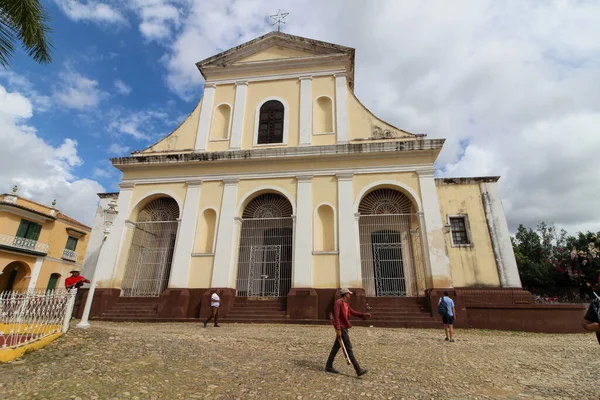 Casco Antiguo Colonial Con Gente Local Coloridos Edificios Trinidad Cuba —  Fotos de Stock