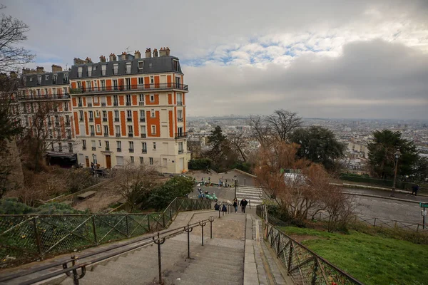 Een Prachtig Beeld Van Architectuur Van Parijs Frankrijk Een Bewolkte — Stockfoto