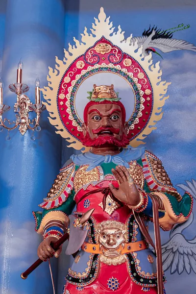 Portrét Čínské Sochy Boha Čínském Chrámu Sattahip Provincie Chonburi Thajsko — Stock fotografie