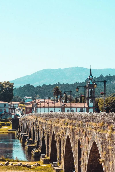 Vista Ribereña Ciudad Ponte Lima Portugal — Foto de Stock