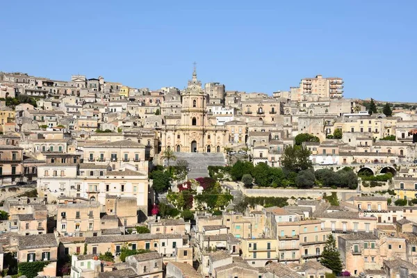Una Vista Aérea Modica Una Antigua Ciudad Siciliana Italia —  Fotos de Stock