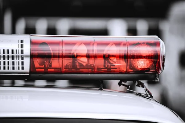 Червоне Світло Вершині Поліцейської Машини — стокове фото