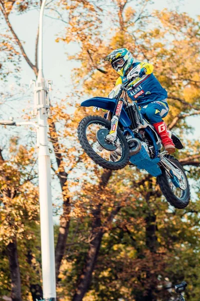 Gare Moto Estreme Nella Città Sibiu Romania — Foto Stock