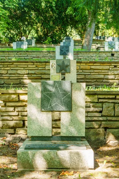 Ряд Єврейських Могил Кладовищі Під Час Другої Світової Війни Парку — стокове фото