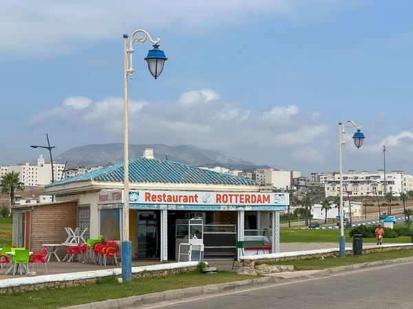 Empty Local Restaurant Seaside Morocco — Zdjęcie stockowe