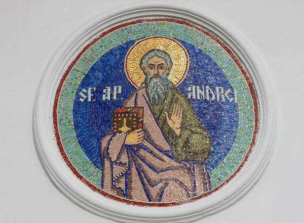 Affresco Mosaico Raffigurante Santo Profeta Andrea Monastero Tiganesti Romania — Foto Stock