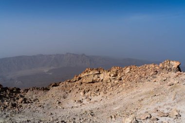 Teide Dağı Zirvesi 'nin Tenerife, Tenerife, Kanarya Adaları' ndaki hava manzarası.