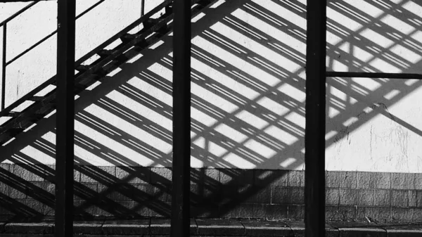 Sombra Preto Branco Escadas — Fotografia de Stock