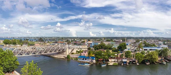 Landscape San Juan River Bridges Surrounded Residential Areas — Stock Photo, Image