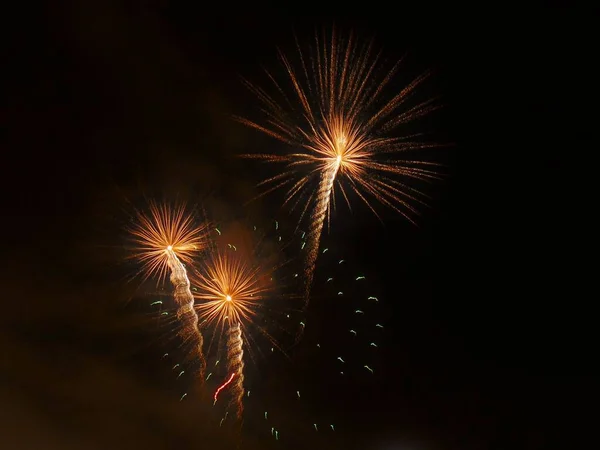 Ein Schönes Feuerwerk Himmel Der Nacht — Stockfoto