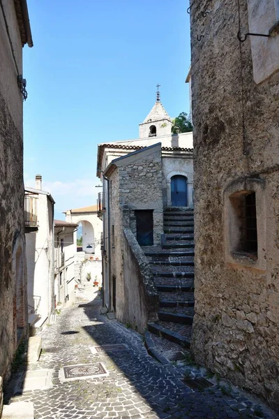 Narrow Street Pesche Mountain Village Molise Region Italy — 스톡 사진