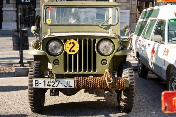Willy Jeep Classic Výstavě Klasických Aut Paseo Gracia Barceloně — Stock fotografie