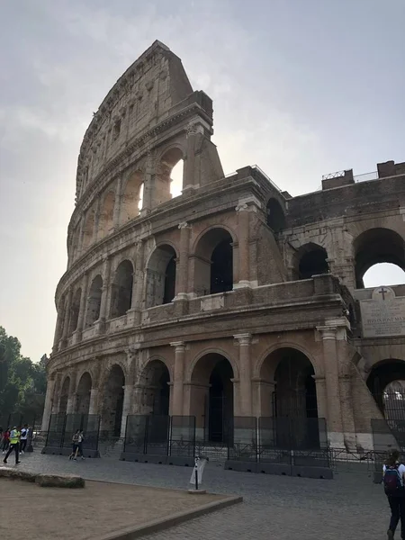 Detailní Záběr Historické Památky Kolosea Římě Itálie — Stock fotografie