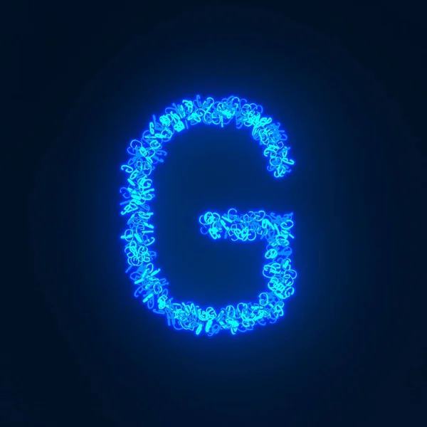 Roztroušený Modrý Neonový Znak Izolovaný Přes Černé Pozadí — Stock fotografie