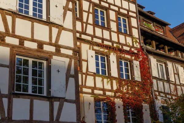 Design Esterno Inquadratura Legno Edificio Stile Architettonico Colmar — Foto Stock