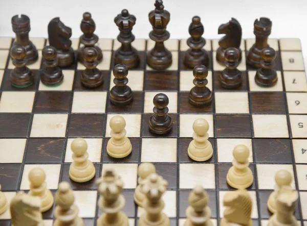 Chess Brettspill Spilt Mellom Spillere Det Kalles Ofte Vestlig Sjakk – stockfoto