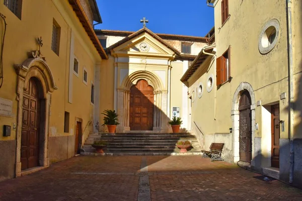 Exterior Design Small Old Church Alatri Village Lazio Region Italy — Stock Photo, Image