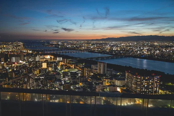 Eine Schöne Nachtsicht Auf Beleuchtete Gebäude Seoul South Kore — Stockfoto