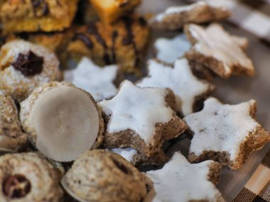 İsviçre Noel kurabiyelerinin seçici odak noktası