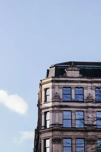 Detailní Záběr Staré Historické Budovy Pozadí Modré Oblohy — Stock fotografie