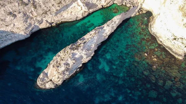 Tiro Aéreo Xaqqa Cliffs Sudeste Malta — Fotografia de Stock