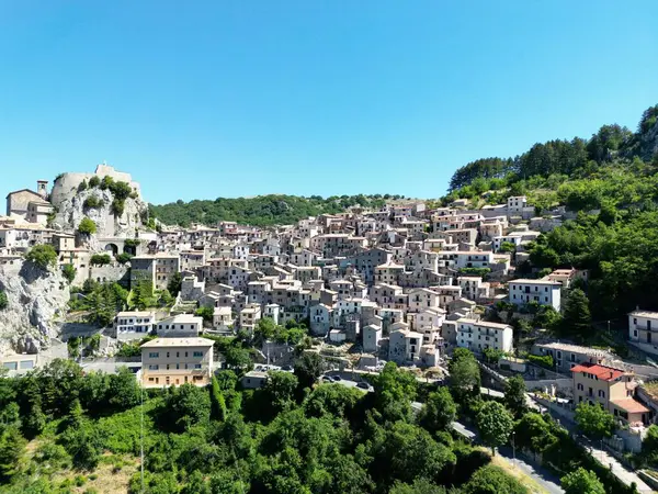 Eine Drohne Über Der Stadt Casares Andalusien Spanien — Stockfoto