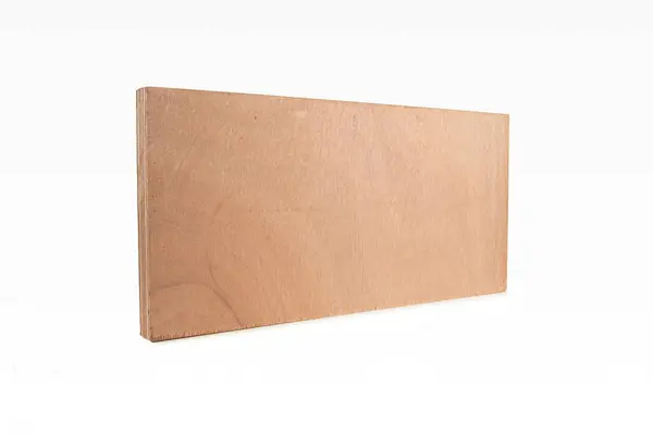 Piece Plywood Isolated White Background — Stock Photo, Image