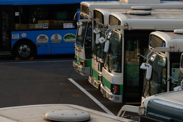 Los Autobuses Urbanos Estacionados Nara Perfecture Ikoma Japón — Foto de Stock