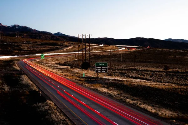 Eine Straßenansicht Mit Einer Schmalen Straße Die Zum Great Basin — Stockfoto