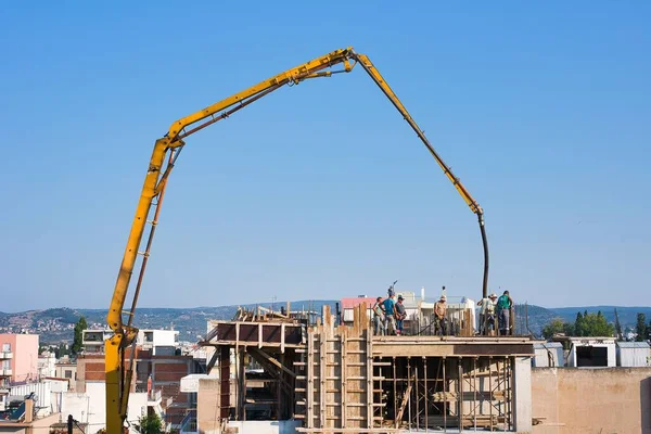 Concrete Pump Otherwise Press Machine Spacer Plastic Element Ensure Distance — Stock Photo, Image