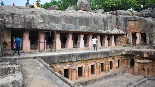 Cavernas Udayagiri Khandagiri Anteriormente Chamadas Cavernas Kattaka Cavernas Cuttack São — Fotografia de Stock