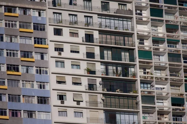 Plan Rapproché Immeuble Résidentiel Symétrique San Paulo Bon Pour Les — Photo