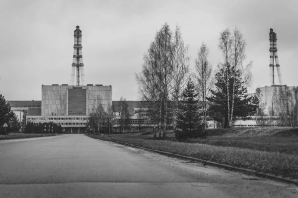 立陶宛Ignalina核电站灰度拍摄 — 图库照片