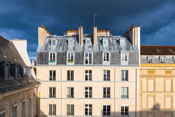 Paryż Piękne Budynki Bulwar Beaumarchais 11E Dzielnicy — Zdjęcie stockowe