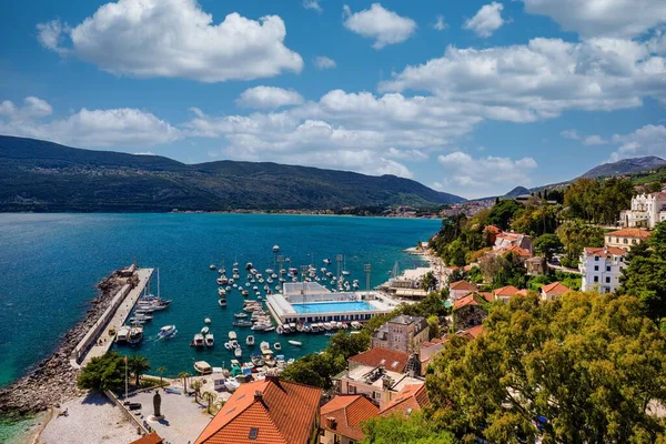 Piękny Widok Miasto Herceg Novi Zatoce Kotor Czarnogórze — Zdjęcie stockowe
