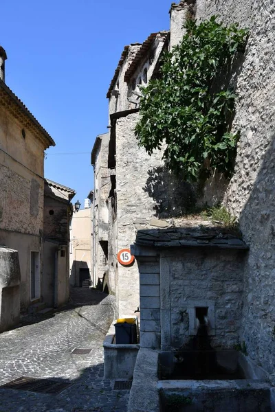 Narrow Street Pesche Mountain Village Molise Region Italy — Stok fotoğraf