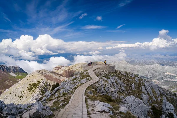 Прекрасный Вид Мавзолей Ньегос Вершине Горы Ловсен Цетине Черногория — стоковое фото