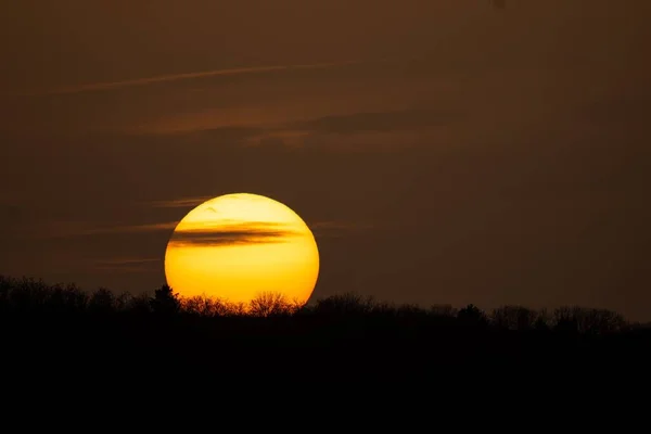 Sjunkande Sol Sahara Öken Sand Australien — Stockfoto