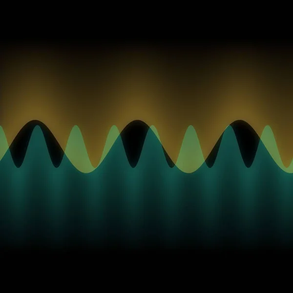 Illustrazione Onde Multiple Oscillanti Sovrapposte Molte Piccole Linee Verticali Digitali — Foto Stock